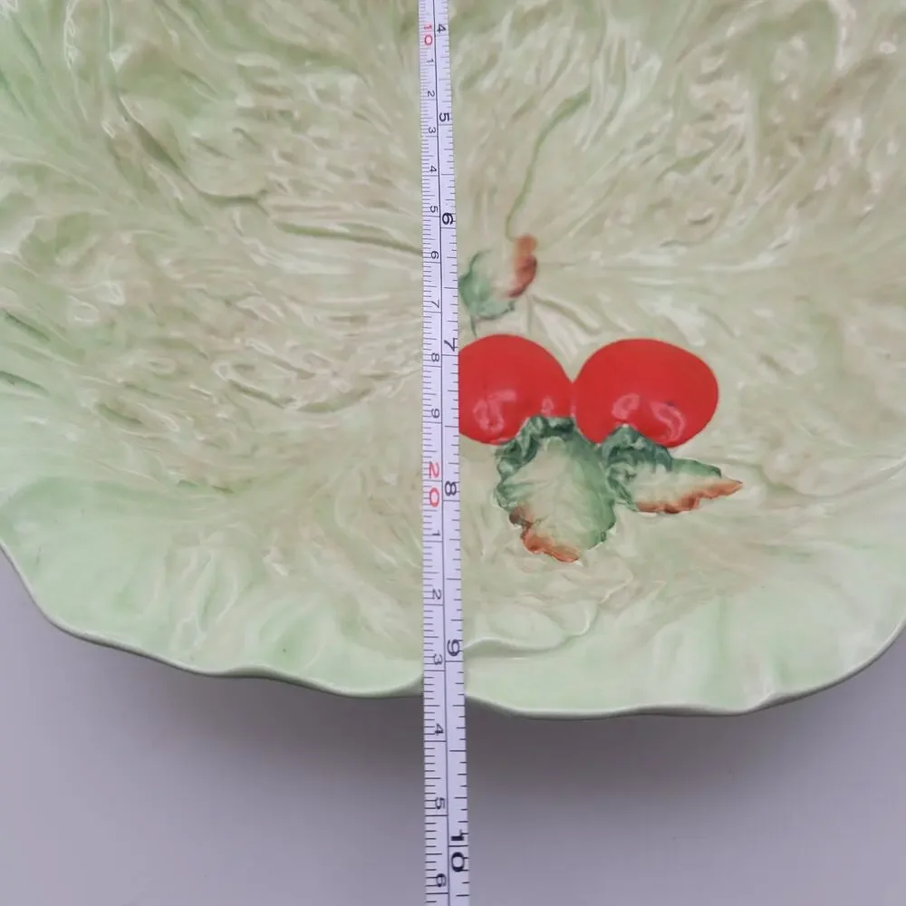 Carlton Ware England Cabbage Leaf Bowl Red Tomatoes 9 in Australian Design
